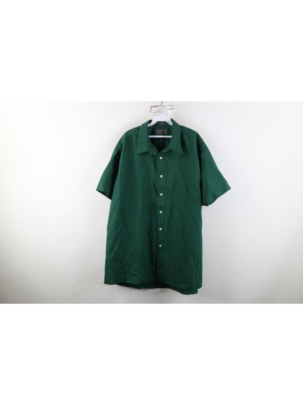 Vintage 90s Streetwear Mens 19 Satin Striped Short Sleeve Collared Button Shirt